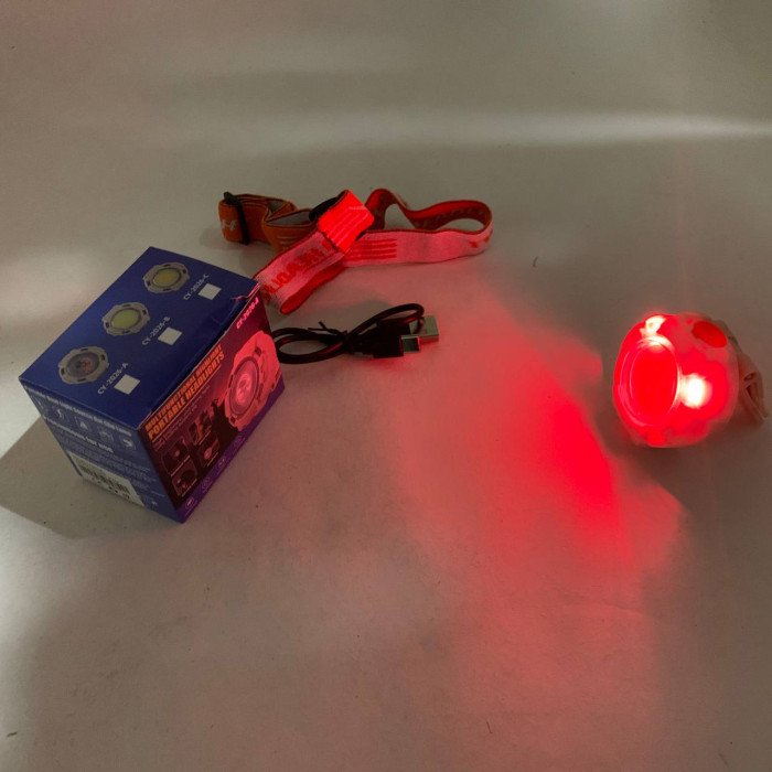 Ліхтар налобний CY-2026-B-COB+2LED(red)+2LED(blue)