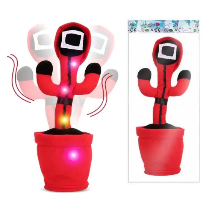 Інтерактивна дитяча іграшка танцюючий кактус Гра в кальмара співає танцює світиться на акумуляторі