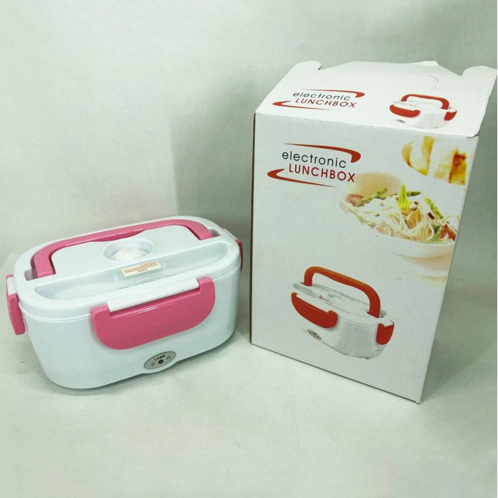 Ланч бокс електричний із підігрівом Lunch Heater 220 V Pro, ланч бокс від мережі. Колір: рожевий