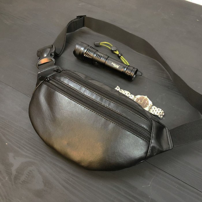 Сумка на пояс із еко-шкіри + Професійний ліхтар POLICE BL-X71-P50