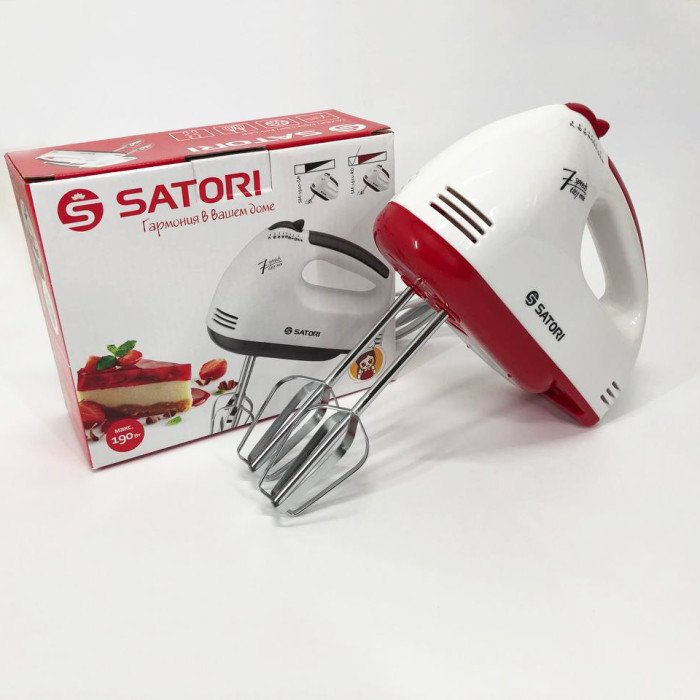 Міксер ручний Satori SM-1911-RD, найкращий ручний міксер, ручний міксер з насадками, міксер для збивання