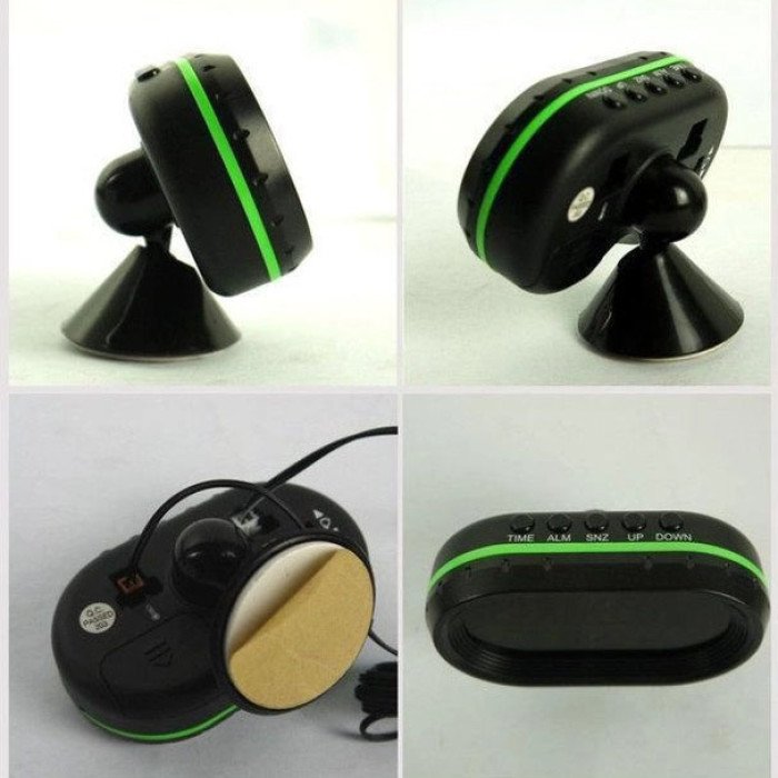 Автомобільний годинник VST-7009V підсвічування + 2 термометри + вольтметр, живлення від акумулятора авто 12В-24В