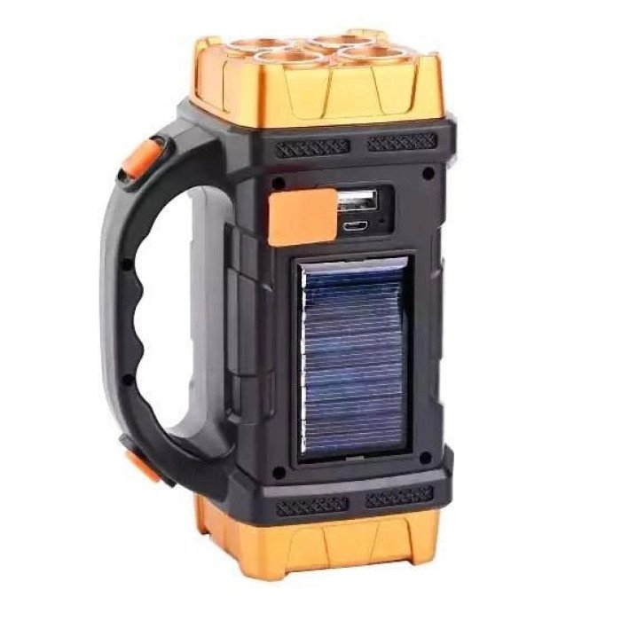 Переносний світлодіодний ліхтар-повербанк на сонячній батареї HB-2678 25W+2COB. Колір: помаранчевий