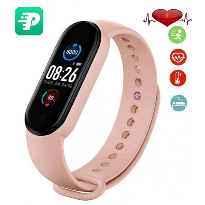 Фітнес браслет FitPro Smart Band M6 (смарт годинник, пульсоксиметр, пульс). Колір рожевий