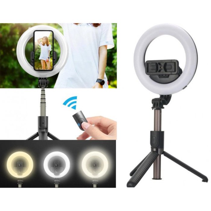 Монопод з кільцевою лампою 16 см (трипод, c bluetooth) L07