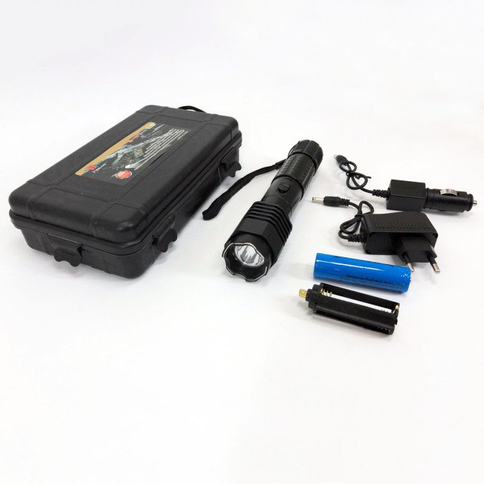 Ліхтар акумуляторний тактичний, багатофункціональний тактичний ліхтарик (відлякувач) Police BL-1103