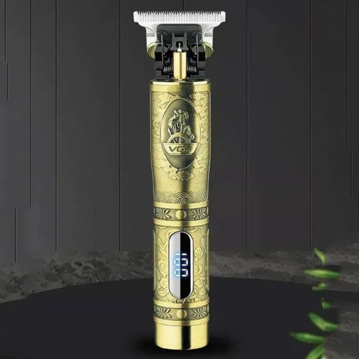 Тример для волосся і бороди VGR V-091 LED 3 насадки, Підстригальна машинка, Машинка окантувальна