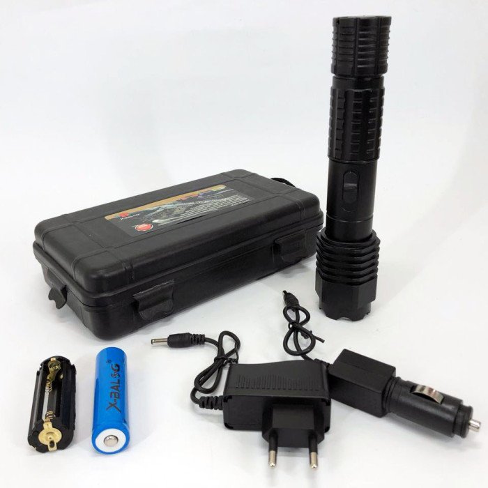 Ліхтар акумуляторний тактичний, багатофункціональний тактичний ліхтарик (відлякувач) Police BL-1103