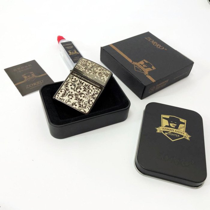 Запальничка бензинова Zorro HL-299, запальничка на день народження, запальничка у подарунковому футлярі