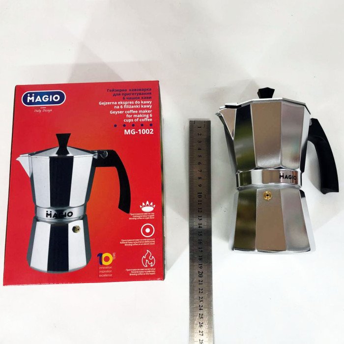 Гейзерна кавоварка Magio MG-1002 300 мл, гейзер для кави, кавоварка гейзерного типу, кавоварка для дому