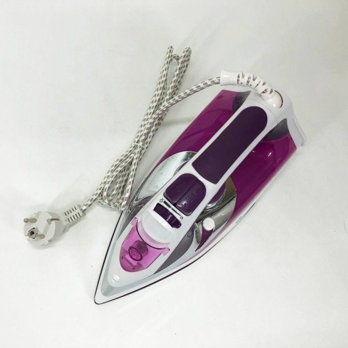 Праска Domotec MS 2201 2800W керамічна підошва, Професійна парова праска. Колір: фіолетовий