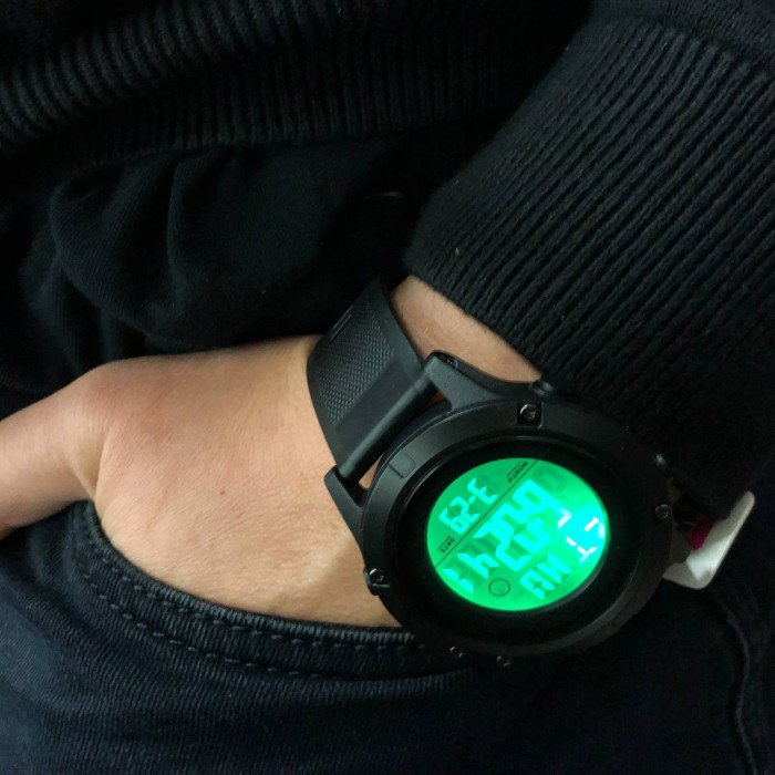 Годинник наручний чоловічий SKMEI 1508BKWT BLACK, годинник наручний електронний тактичний. Колір: чорний