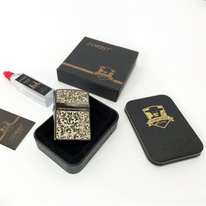 Запальничка бензинова Zorro HL-299, запальничка на день народження, запальничка у подарунковому футлярі