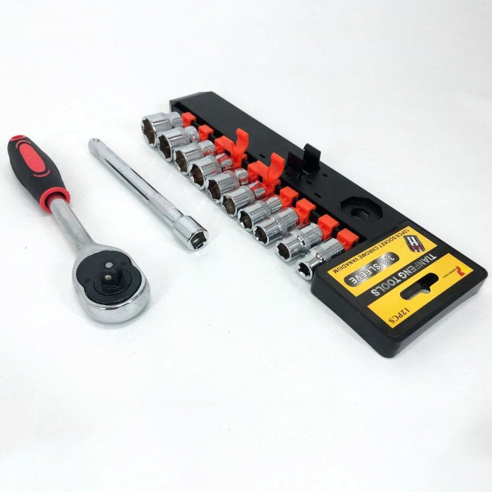 Набір торцевих головок 1/2" з тріскачкою, 12шт / Універсальний набір інструментів головок для авто