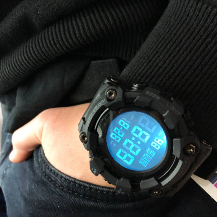 Годинник наручний чоловічий SKMEI 1968BKWT BLACK-WHITE, годинник армійський скмей. Колір: чорний з білим циферблатом