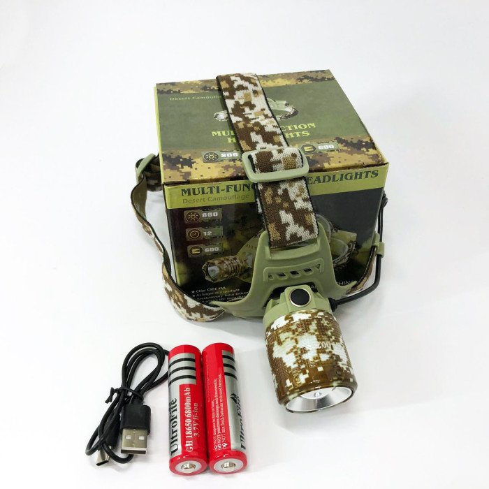 Ліхтар налобний акумуляторний CH-002M-T6, Ліхтарик на голову для роботи, Надійний налобний ліхтар