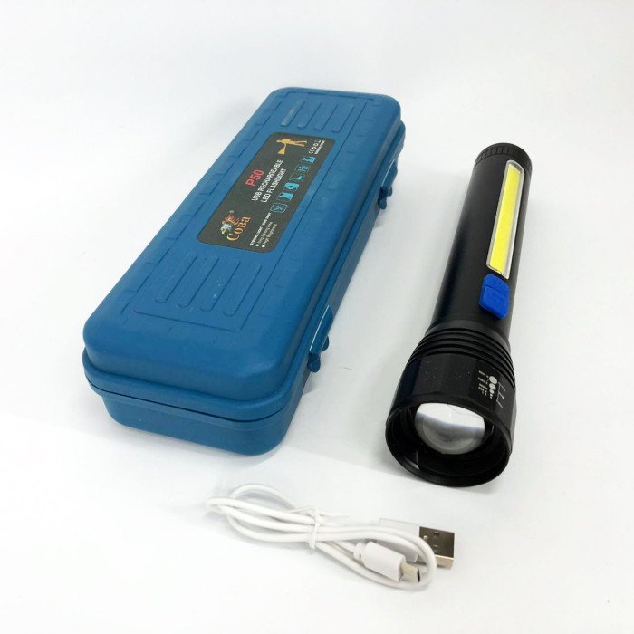 Ліхтар ручний з оптичним зумом CB-C13-P50+COB, Потужний акумуляторний лед ліхтарик, лед ліхтар ручний