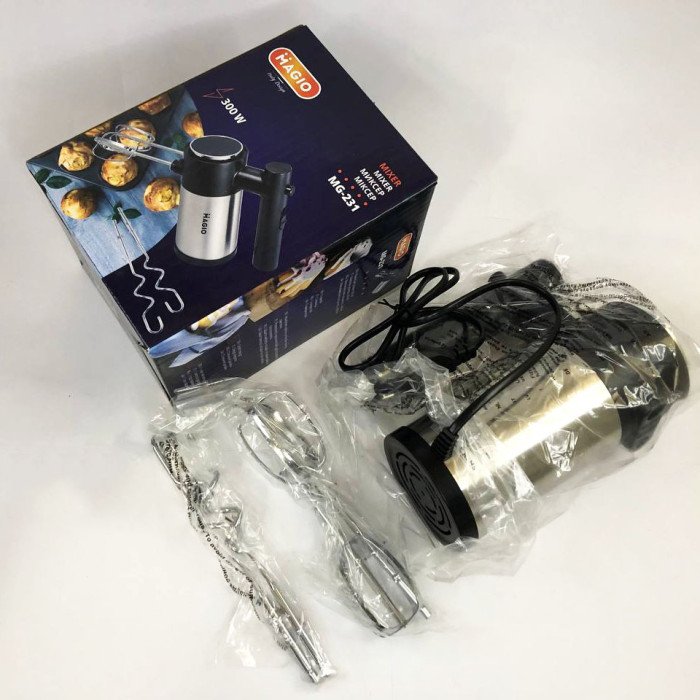 Міксер ручний MAGIO МG-231 300 Вт, міксер для збивання, міксер ручний для кухні, міксер для кухні