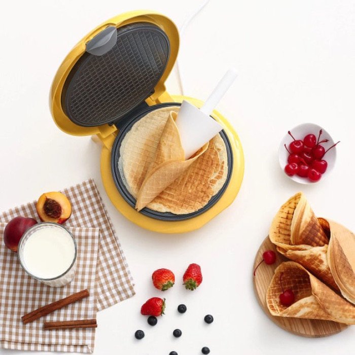 Вафельниця кругла Magio MG-397 1 секція 750 Вт, Електровафельниця для тонких вафель, електрична