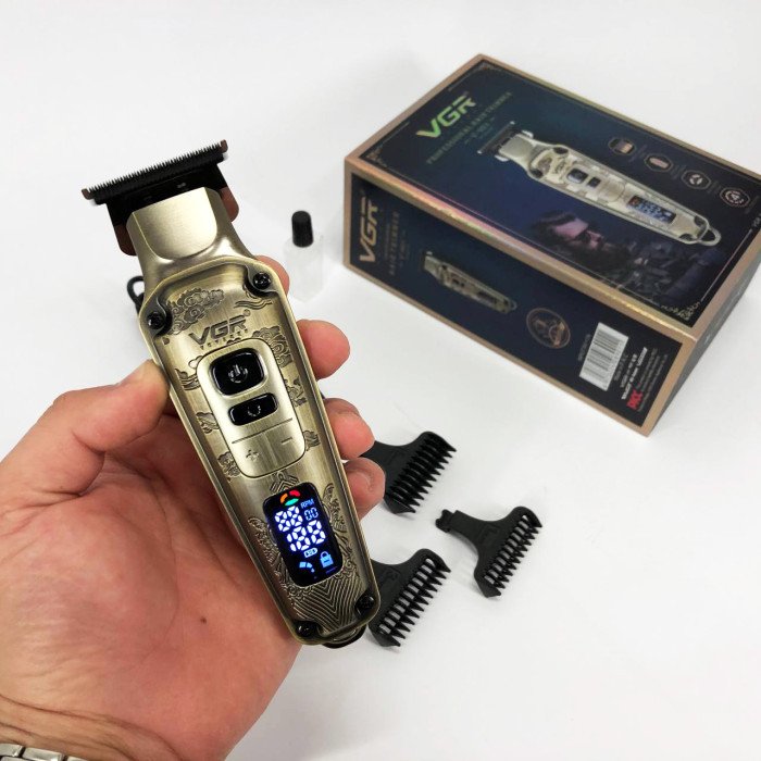 Професійна машинка для стрижки волосся триммер VGR V-901 з насадками, професійна електробритва