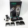 Машинка для стрижки волосся та бороди професійна VGR V-699 B з насадками та LED дисплеєм. Колір: чорний