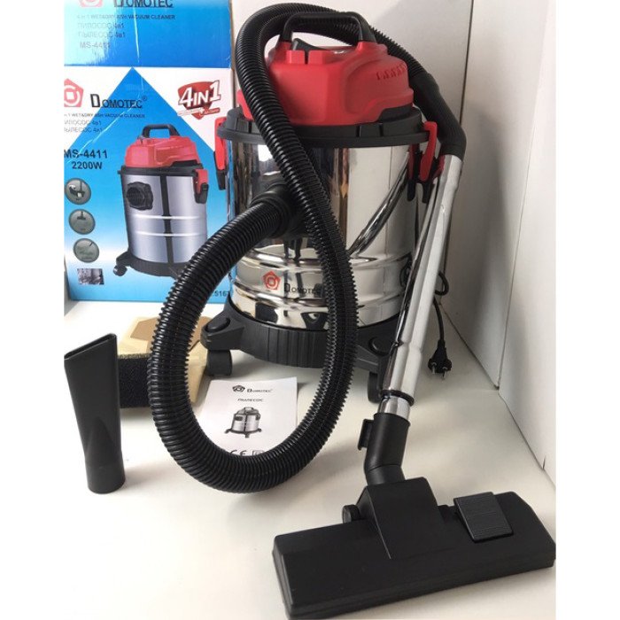 Промисловий будівельний пилосос 4в1 Domotec MS-4411 2200 Вт без мішка для сухого та вологого збирання.