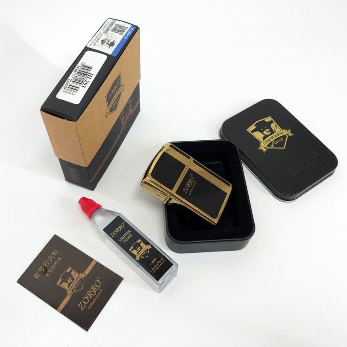 Запальничка бензинова Zorro HL-293, запальничка на день народження, запальничка у подарунковому футлярі