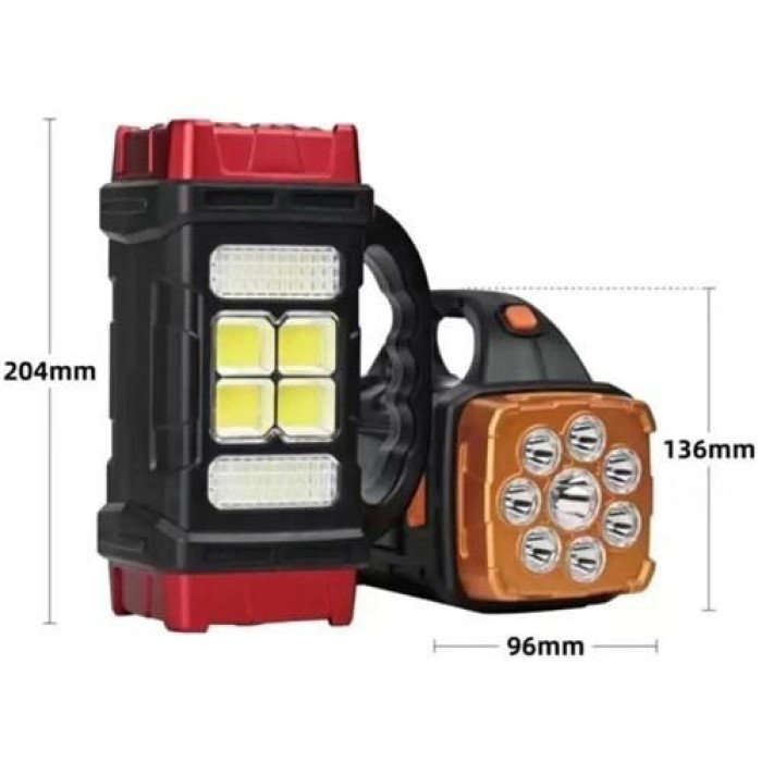 Ліхтар кемпінговий з сонячною панеллю та повербанком HB-1678-2х8LED-6COB, ліхтар кемпінговий світлодіодний