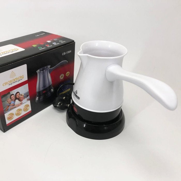 Турка електрична кавоварка Crownberg CB-1564, електротурка для кави, Електронна турка. Колір: білий