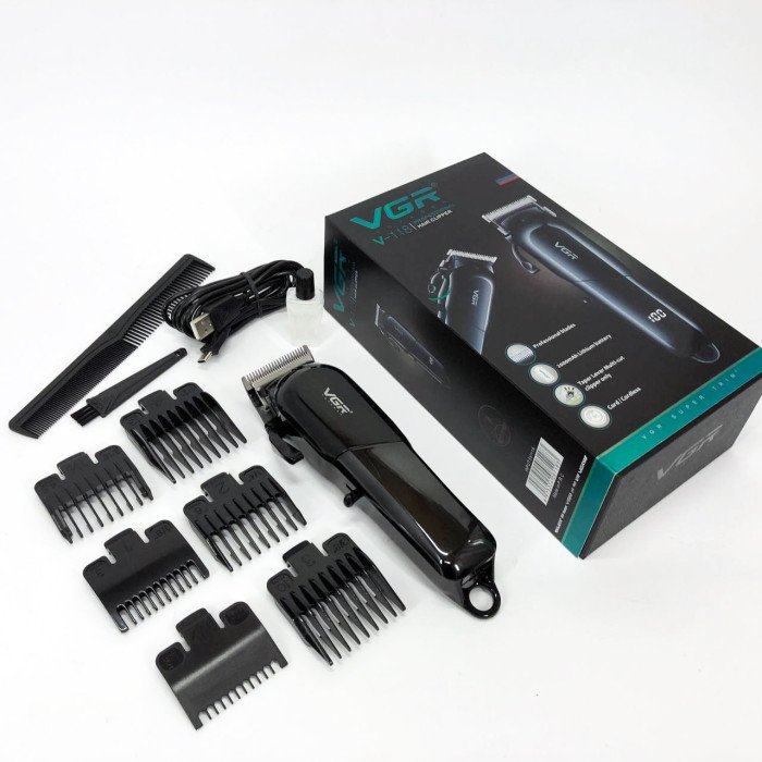 Машинка для стрижки волосся та бороди VGR V-118, Машинка для стрижки волосся бездротова, Електробритва