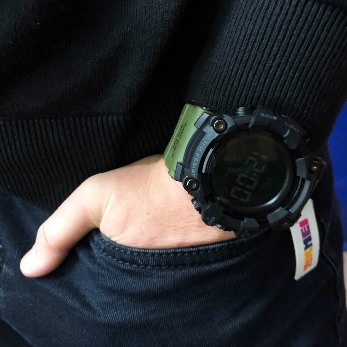 Годинник наручний чоловічий SKMEI 1968AG ARMY GREEN, брендовий чоловічий годинник, годинник для чоловіка. Колір: зелений