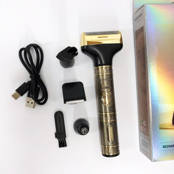 Чоловічий набір Geemy GM-3158, Тример бездротової, Машинка чоловіча для гоління, Тример бритва для бороди.