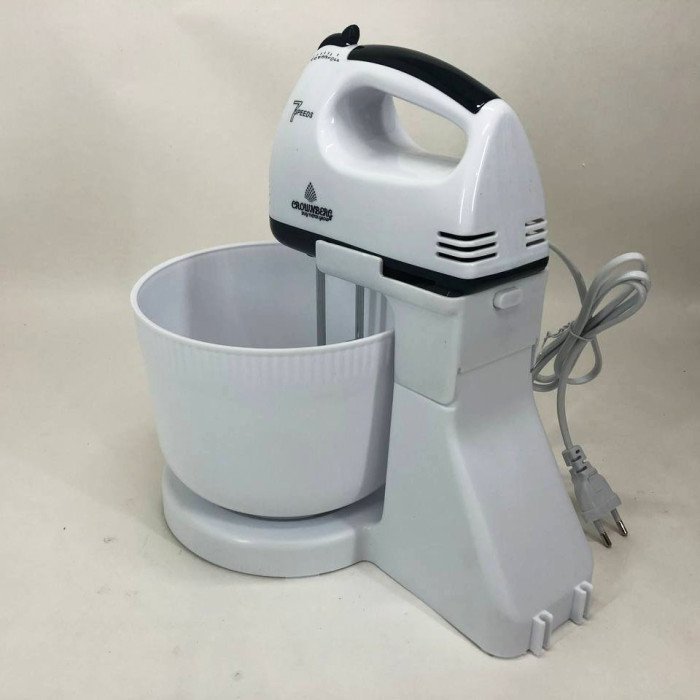 Міксер Crownberg CB-7320 ручний з підставкою та ємністю 2л 300 Вт на 7 швидкостей, кухонний тістоміс