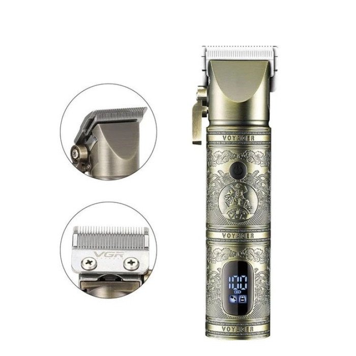 Тример для волосся VGR V-697 LED Display 8 насадок, окантувальна машинка, триммер бездротовий