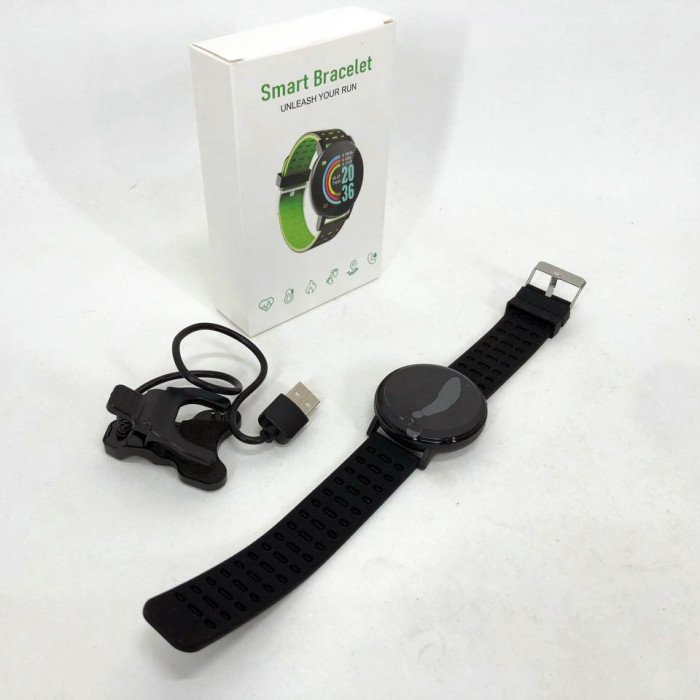 Фітнес трекер розумний смарт годинник UWatch 119 Plus з крокоміром. Колір: чорний