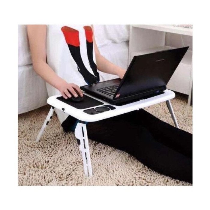 Складаний столик для ноутбука LD-09 E-Table, столик з охолодженням 2 USB кулера, Стіл підставка з вентиляцією