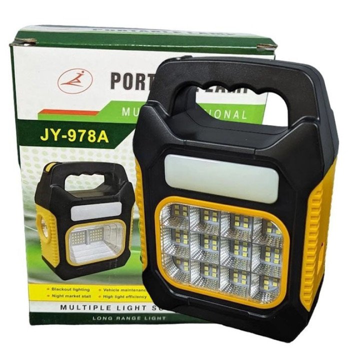 Ліхтар переносний JY-978D-LED+12COB, power bank, ліхтар світлодіодний прожектор. Колір: жовтий