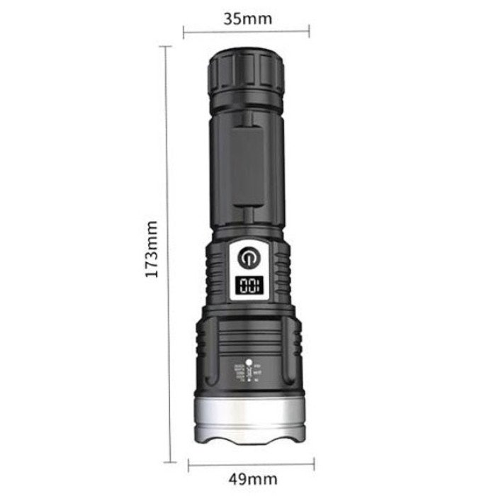 Ліхтар PLD-008 WHITE LASER LED PM10-TG, power bank, Ліхтарик тактичний акумуляторний ручний