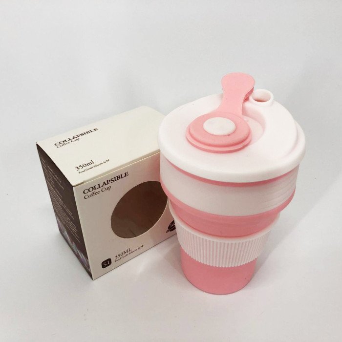 Кружка туристична (складна/силіконова), кружка похідна силіконова складана. Колір: рожевий