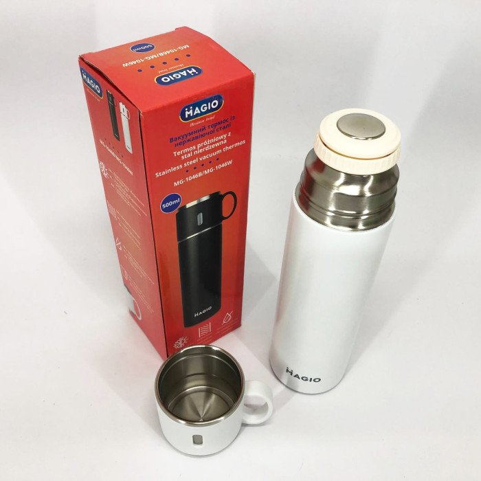 Термос MAGIO MG-1046W 0.5 л, Красивий невеликий термос, Термокухоль для дітей, Фляга для пікніка