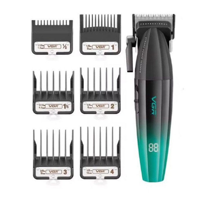 Машинка для стрижки волосся акумуляторна Professional Turbo з різними насадками VGR V-003