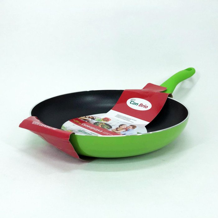 Сковорода антипригарна Con Brio 24 см СВ-2414, сковорода з товстим дном. Колір: зелений