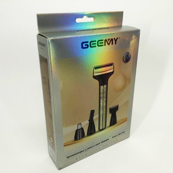 Чоловічий набір Geemy GM-3158, Тример бездротової, Машинка чоловіча для гоління, Тример бритва для бороди.