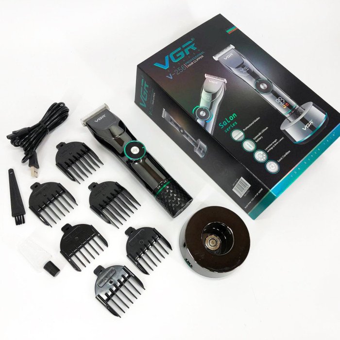 Професійна бездротова машинка для стрижки волосся та бороди VGR V-256, бездротова електробритва