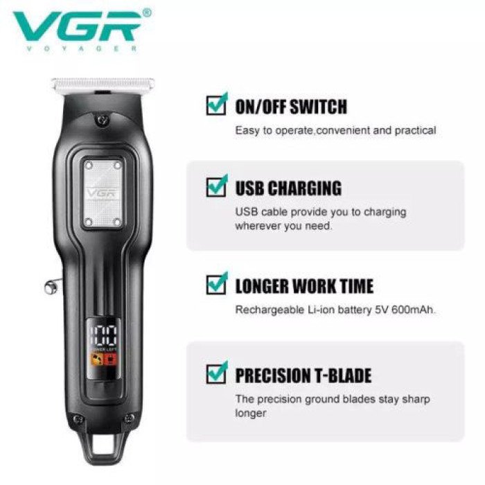 Машинка для стрижки волосся VGR V-918, Бездротова електробритва, Машинка для стрижки волосся домашня