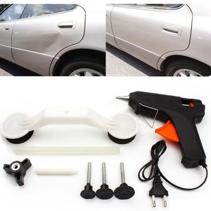Інструмент для видалення вм'ятин на авто Clefers Pops-a-Den- Рихтування своїми руками - Клей, Пістолет, Присоска в комплекті
