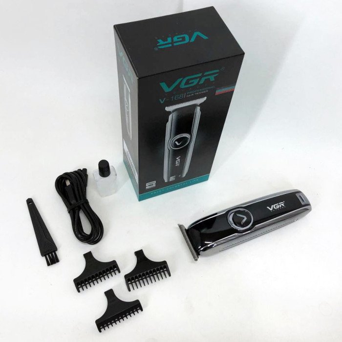 Машинка для стрижки VGR V-168 бездротова з комплектом насадок, Електробритва для голови