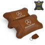 Комплект 2шт для підголівника Mercedes-Benz, виготовлених з натуральної коричневої шкіри. Комфорт в авто