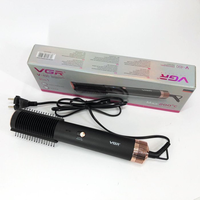 Фен щітка для волосся VGR V-490 Стайлер, повітряний стайлер для волосся, Фен для дому, Професійний фен