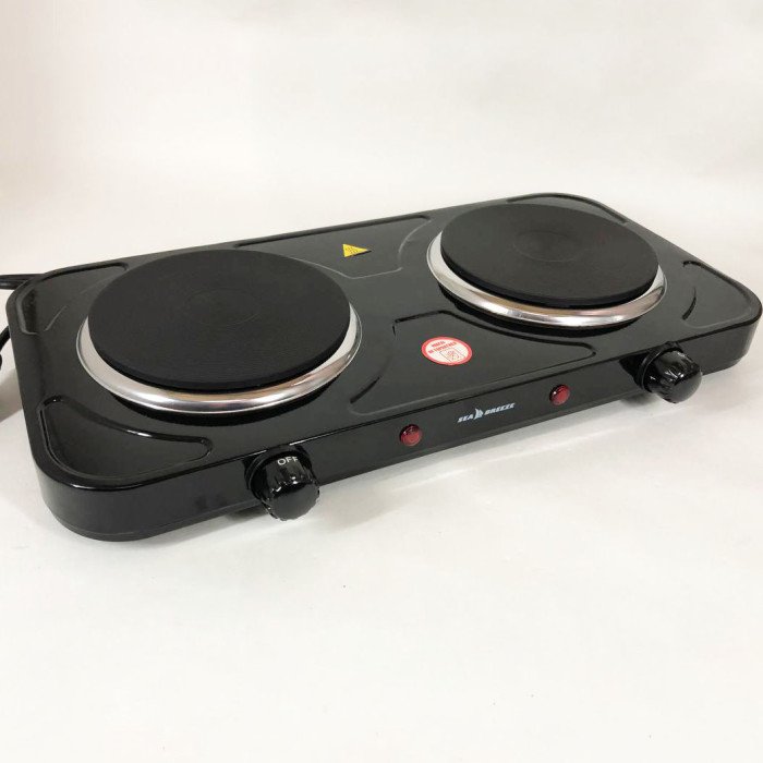 Настільна плита електрична Sea Breeze SB-064 2000 Вт, переносна настільна електроплита. Колір: чорний